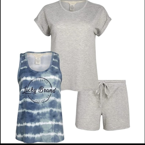 Lucky Brand 3-Piece Lounge Set | Size S | Tie-Dye + Gray Pajamas NWT - Picture 2 of 8